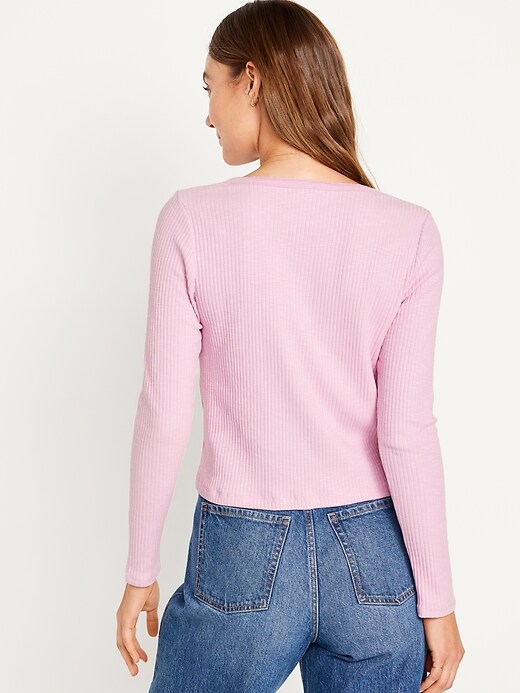 Button-Front Rib-Knit Top | Old Navy