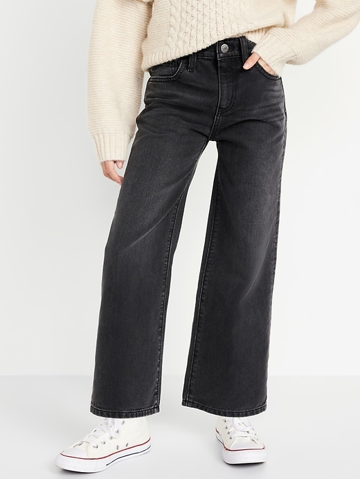 View large product image 1 of 4. High-Waisted Baggy Wide-Leg Jeans for Girls