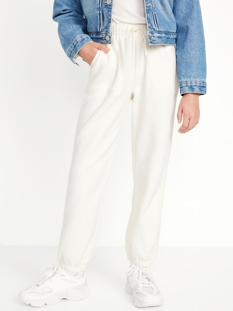 High-Waisted Microfleece Jogger Sweatpants for Girls
