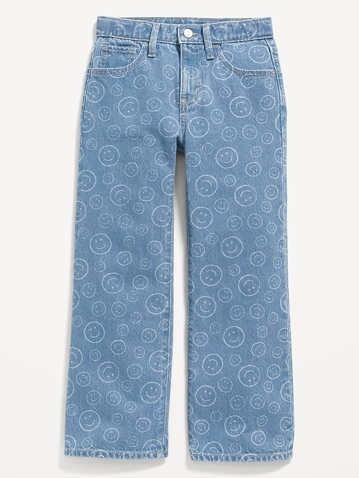 View large product image 1 of 1. High-Waisted Baggy Wide-Leg Jeans for Girls