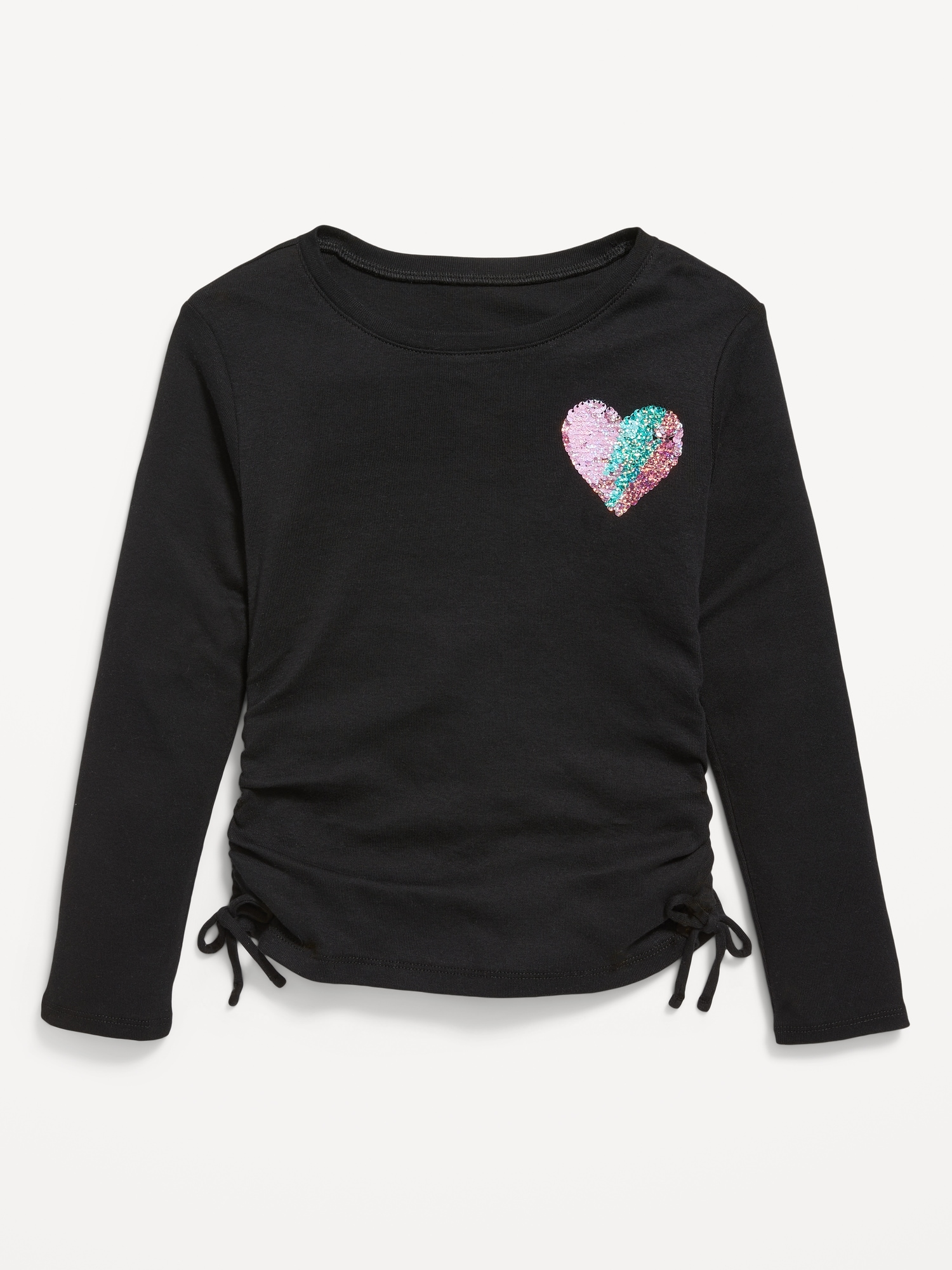 Long-Sleeve Side-Ruched Graphic T-Shirt for Girls | Old Navy