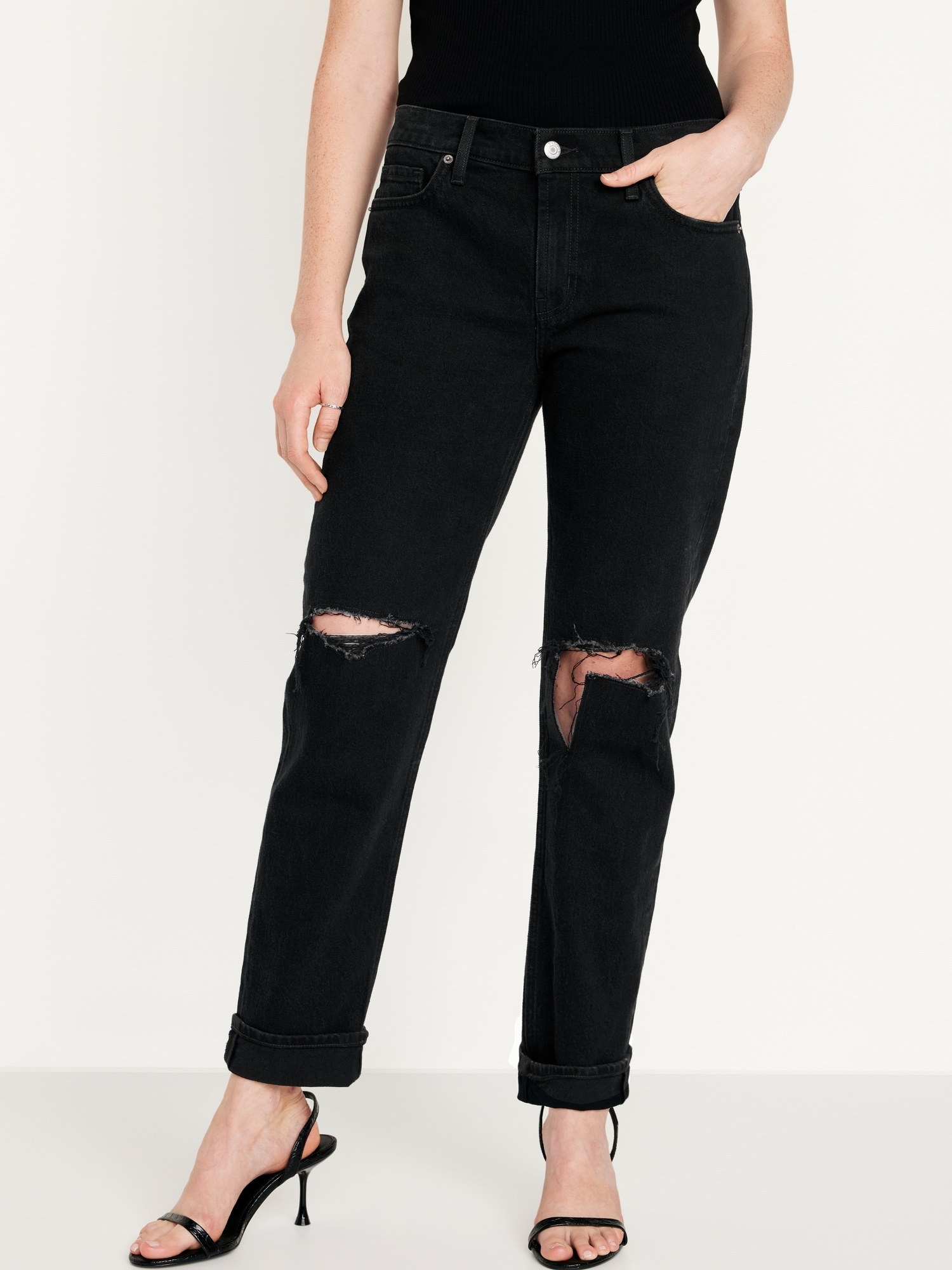 Shredded best sale boyfriend jeans