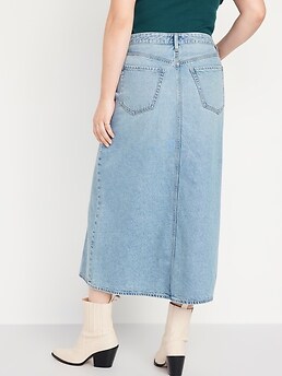 Denim midi skirts are back - here's where you can shop the seasons look -  Mirror Online