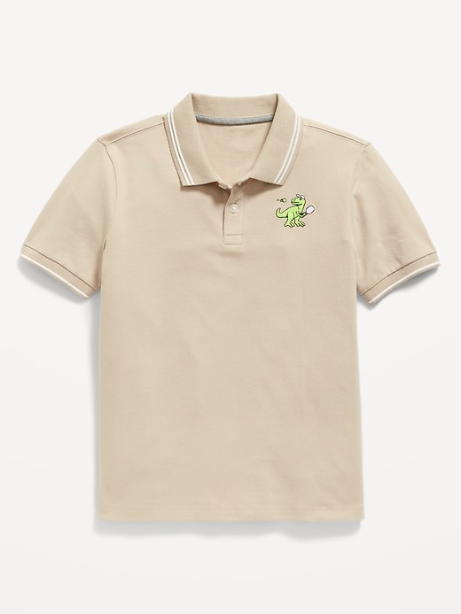 View large product image 1 of 1. Embroidered Pique Polo Shirt for Boys