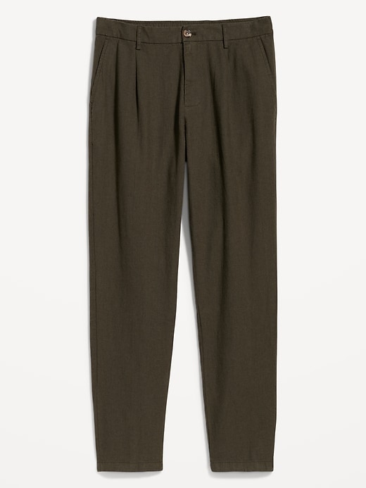 Image number 8 showing, Loose Taper Linen-Blend Ankle Pants