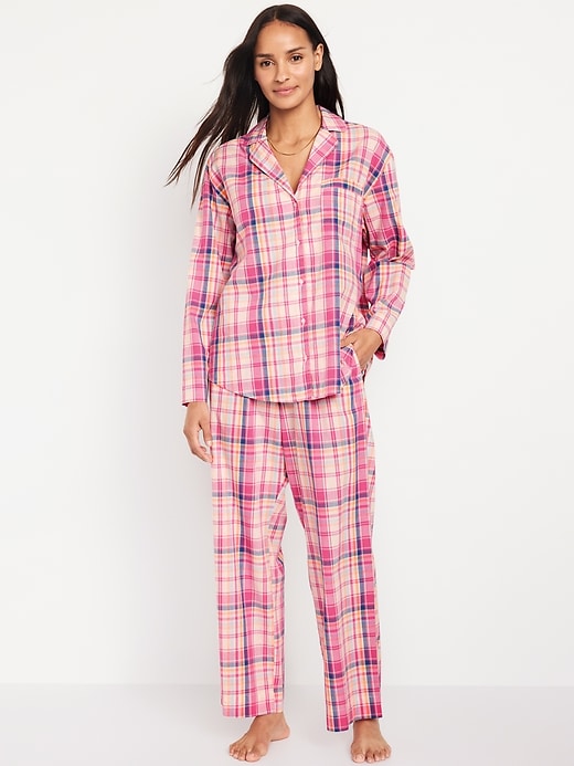 Image number 1 showing, Oversized Poplin Pajama Set