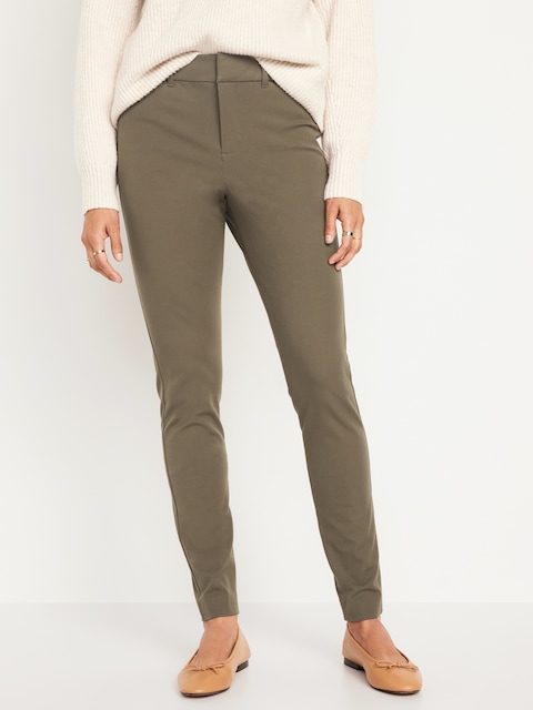 High-Waisted Pixie Skinny Pants - Brown