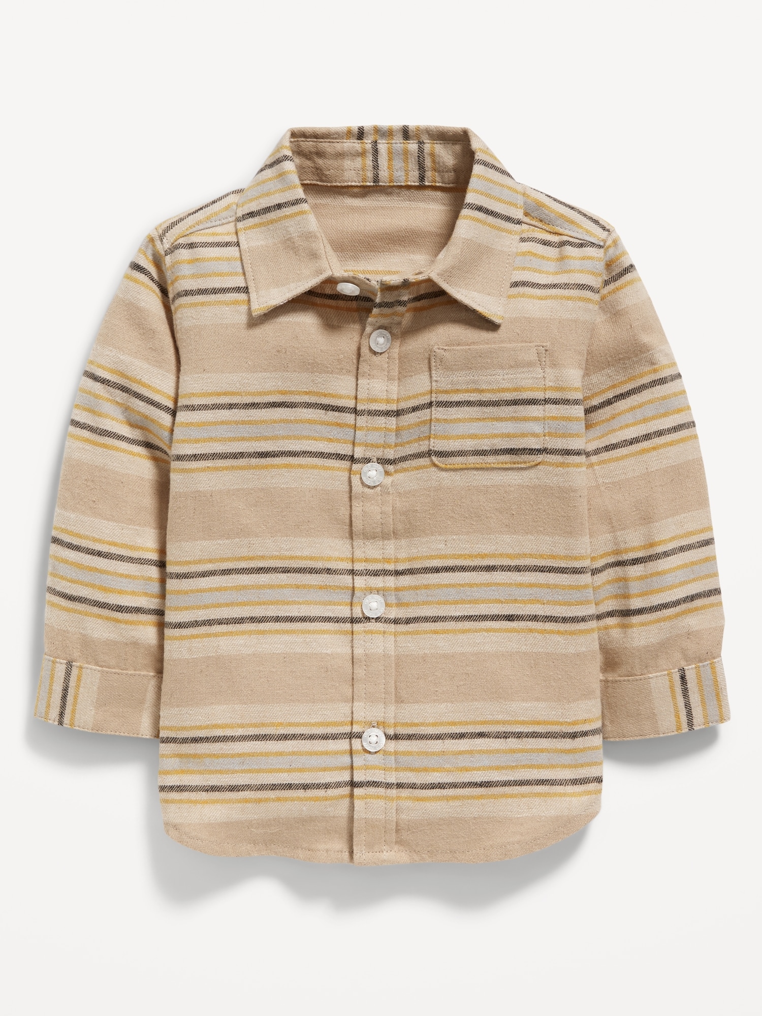 Long-Sleeve Striped Linen-Blend Shirt for Baby