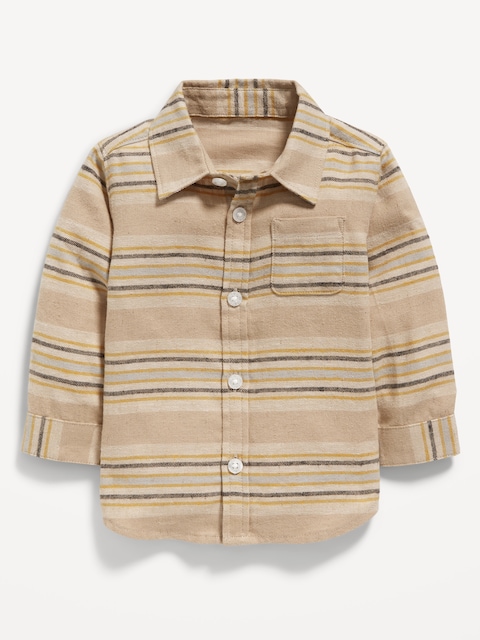 Long-Sleeve Striped Linen-Blend Shirt for Baby