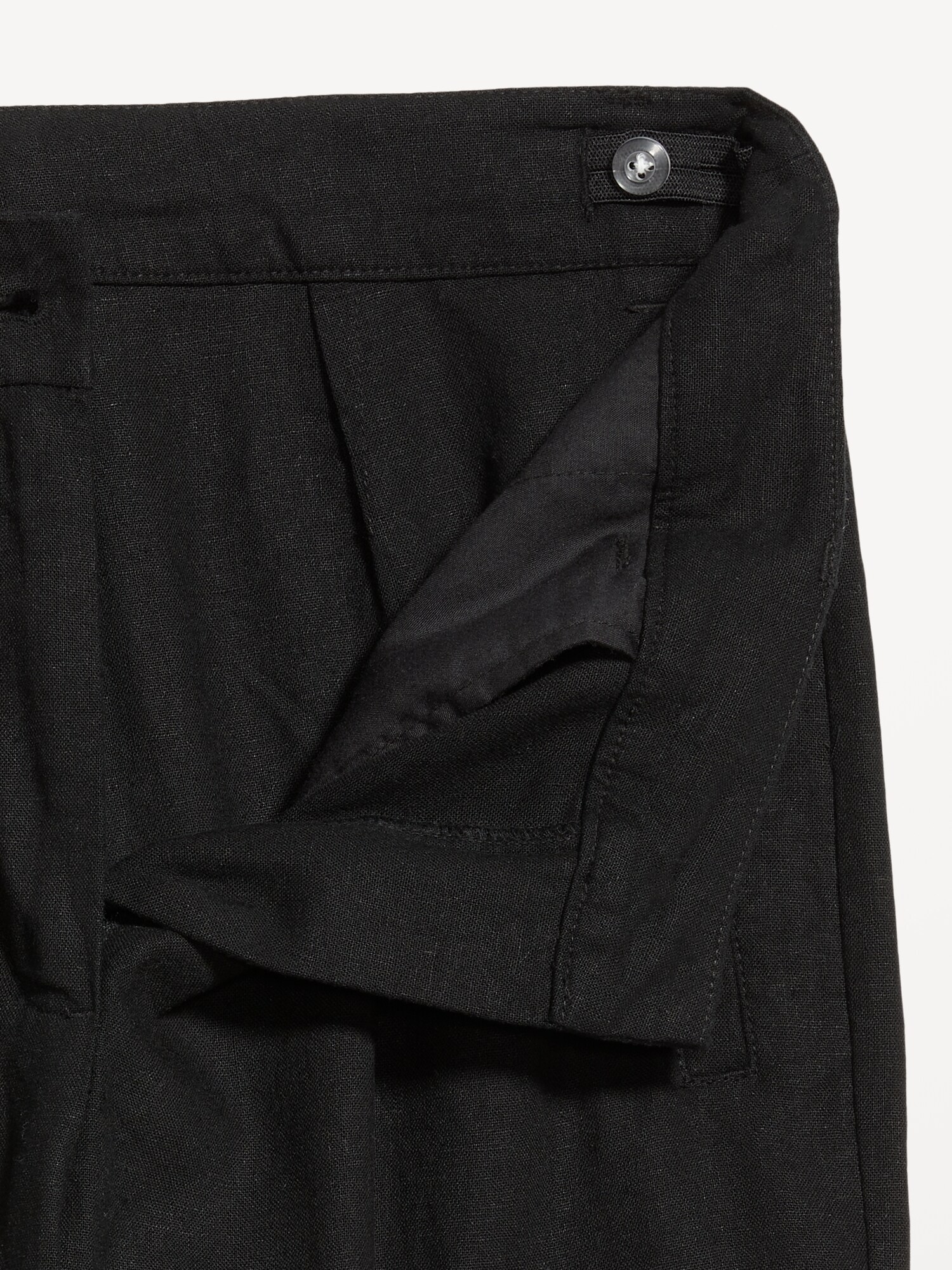 High-Waisted Linen-Blend Cargo Straight Pants for Women