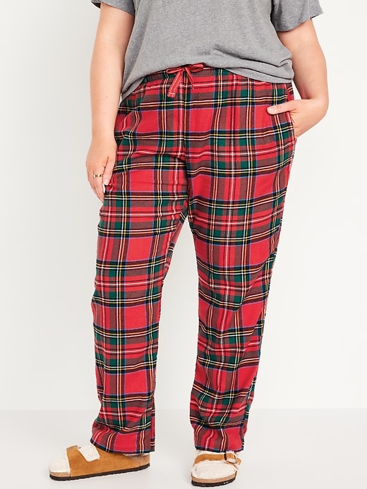 Image number 7 showing, Mid-Rise Flannel Pajama Pants