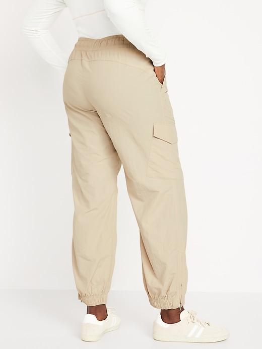 Image number 6 showing, High-Waisted Ankle-Zip Cargo Joggers