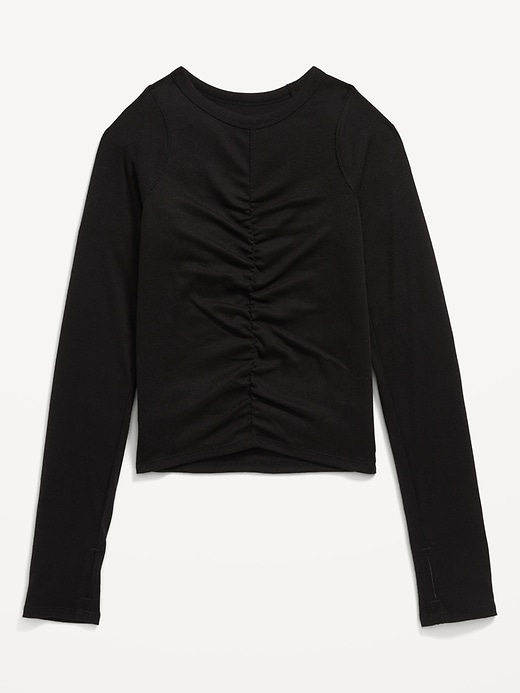 View large product image 1 of 1. UltraLite Long-Sleeve Ruched Performance Top for Girls