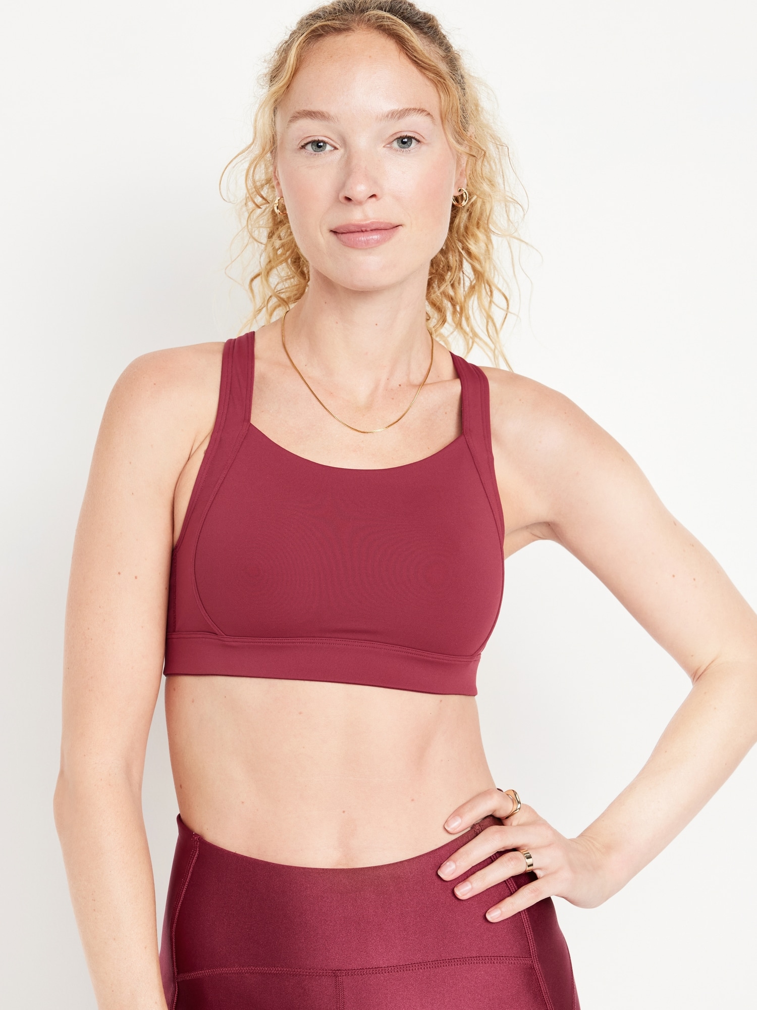 Old Navy - High-Support PowerSoft Zip-Front Sports Bra for Women 38DDD-48D