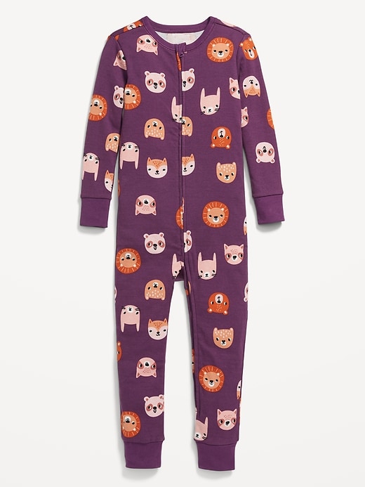 View large product image 1 of 1. Unisex 2-Way-Zip Snug-Fit Pajama One-Piece for Toddler & Baby