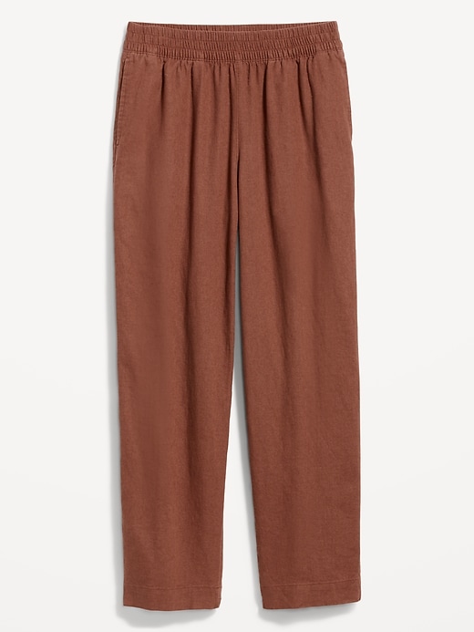 Women's High Waisted Linen Pant in Navy by Pistache Apparel main image 1