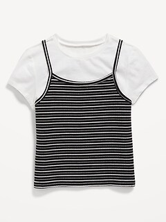 2-In-1 Striped Cami & T-Shirt for Girls