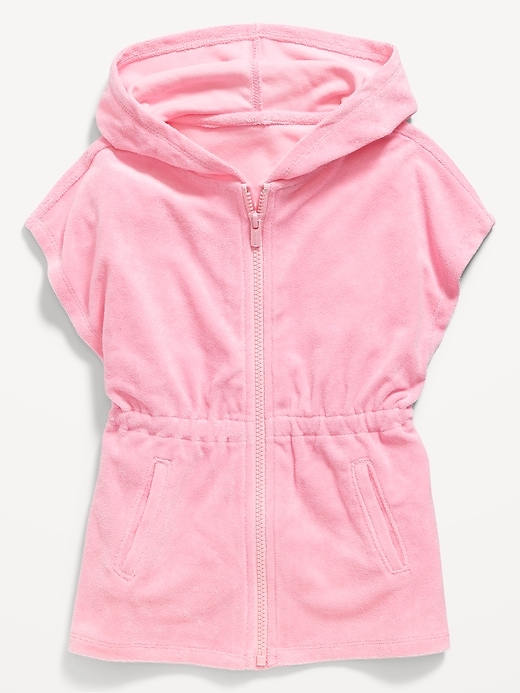 View large product image 1 of 1. Hooded Cinched-Waist Swim Cover-Up Dress for Toddler Girls