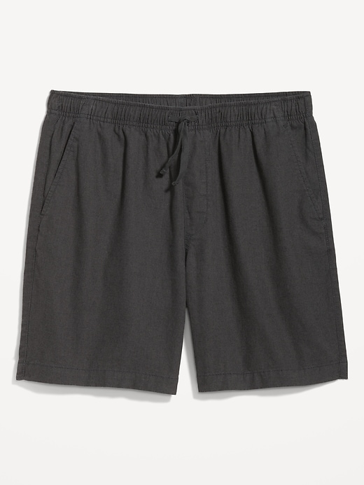 L'image numéro 7 présente Short de jogging en mélange de lin pour Homme, entrejambe de 18 cm