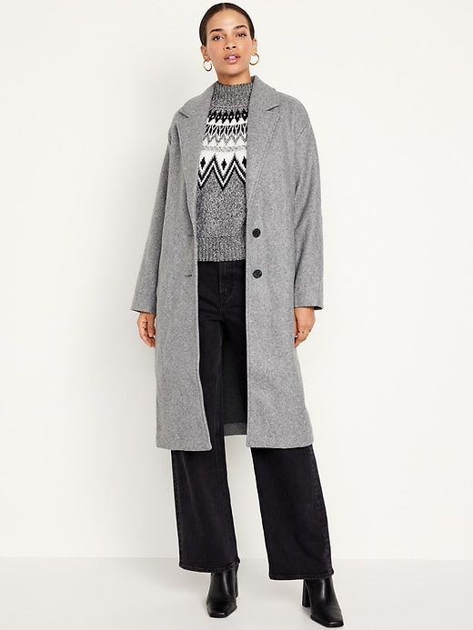 Soft-Brushed Long Overcoat | Old Navy