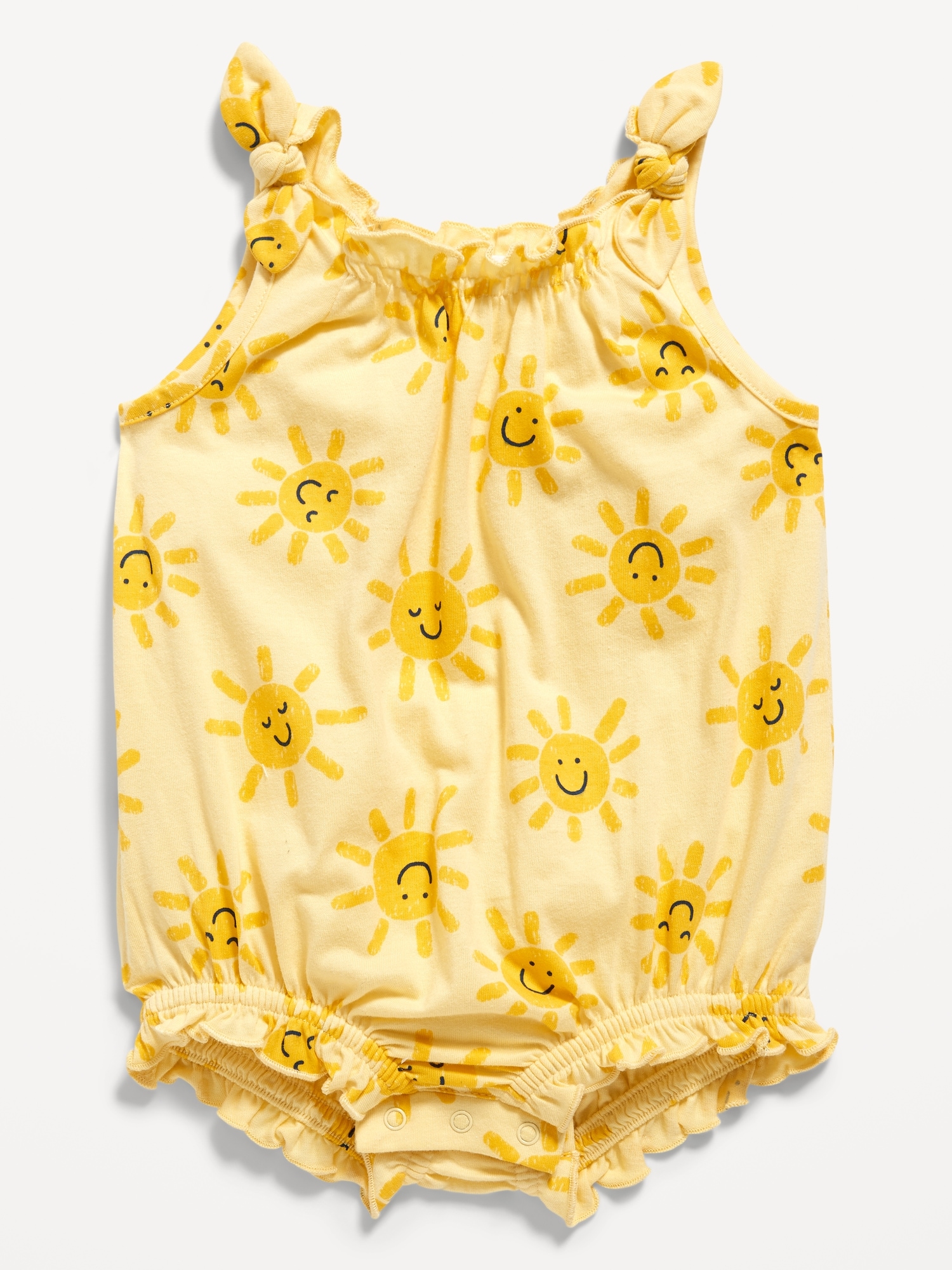 Sleeveless Tie-Shoulder One-Piece Romper for Baby