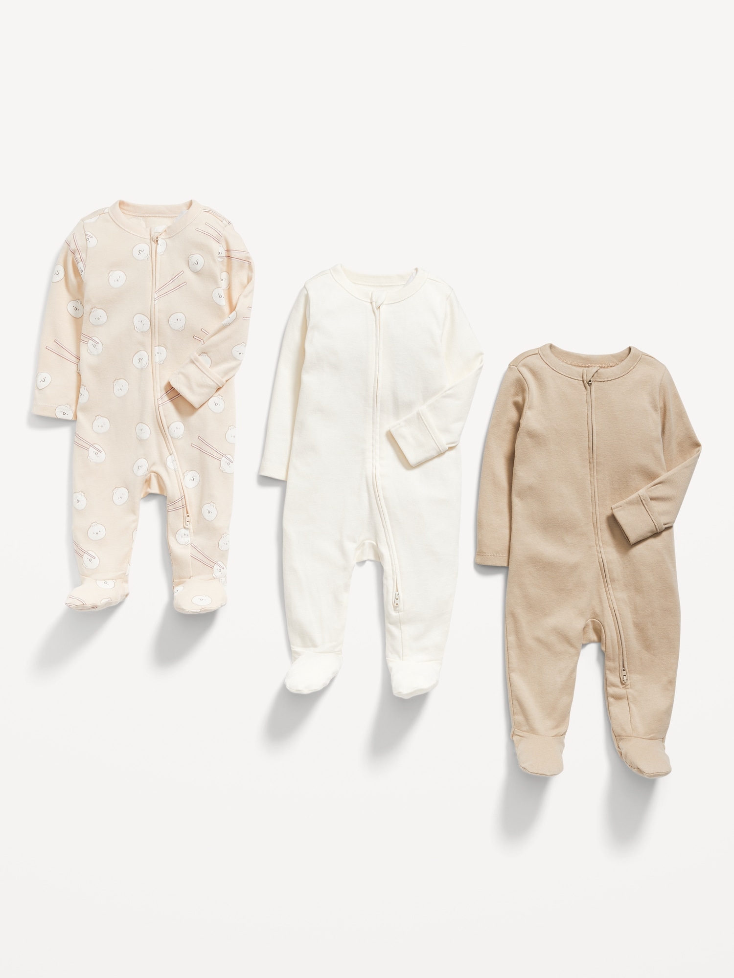 2-Way-Zip Sleep & Play Footed One-Piece 3-Pack for Baby | Old Navy