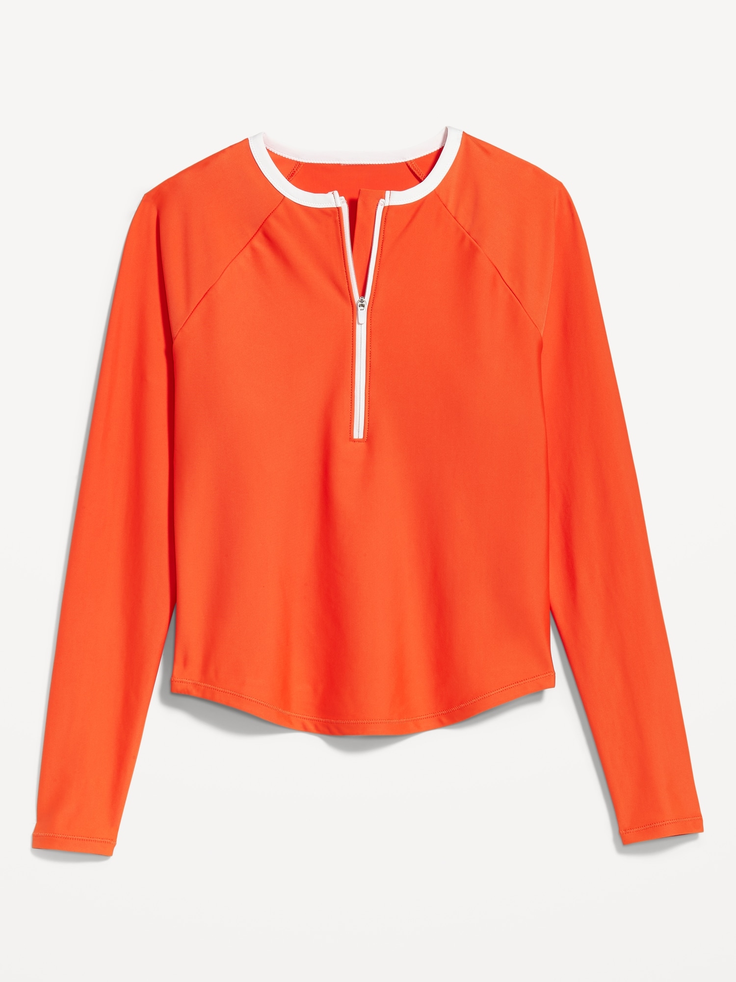 Cropped Half Zip Rashguard Swim Top