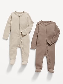 Image number 2 showing, Unisex 2-Way-Zip Sleep & Play Footed One-Piece 2-Pack for Baby