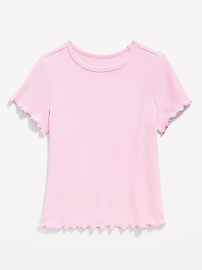 L'image numéro 1 présente T-shirt à manches courtes à bordure ondulée pour Toute-petite fille