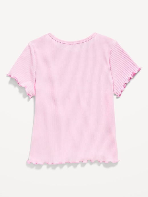 View large product image 2 of 2. Short-Sleeve Lettuce-Edge T-Shirt for Toddler Girls