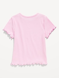 L'image numéro 2 présente T-shirt à manches courtes à bordure ondulée pour Toute-petite fille