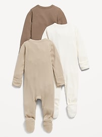 Image number 2 showing, Unisex 2-Way-Zip Sleep & Play Footed One-Piece 3-Pack for Baby