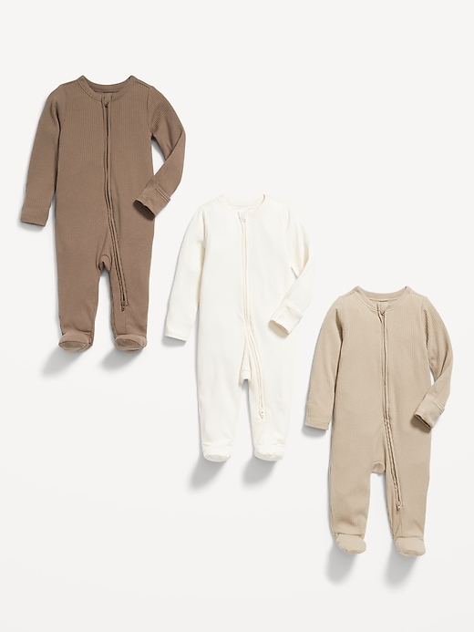 Image number 3 showing, Unisex 2-Way-Zip Sleep & Play Footed One-Piece 3-Pack for Baby