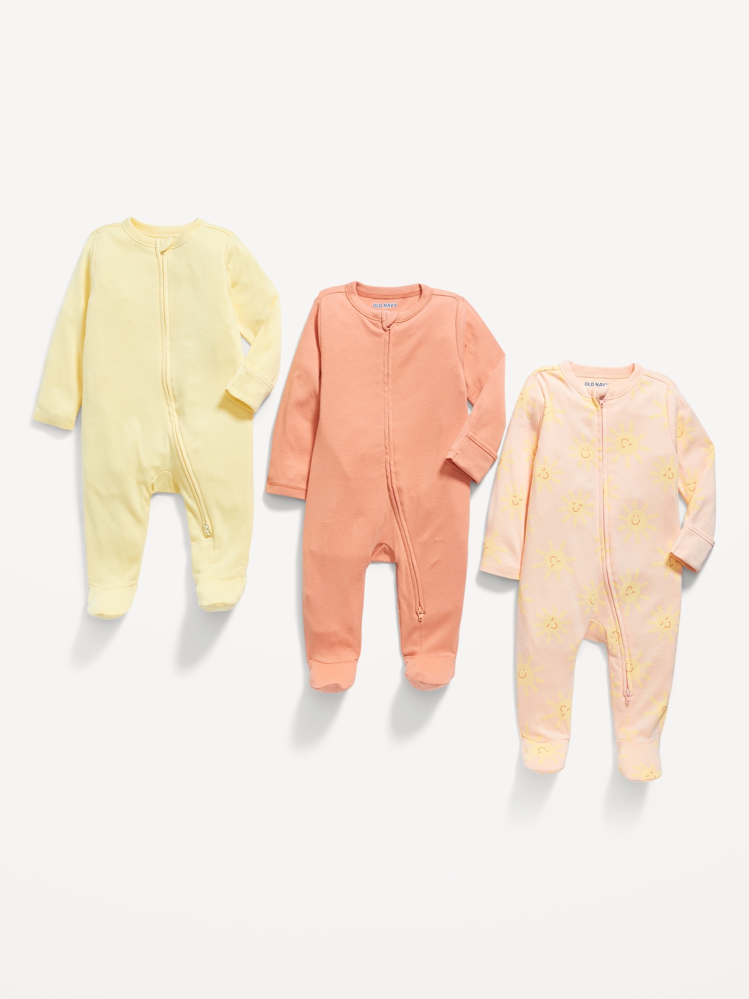 2-Way-Zip Sleep & Play Footed One-Piece 3-Pack for Baby | Old Navy