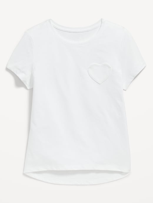 View large product image 1 of 2. Softest Heart-Pocket T-Shirt for Girls