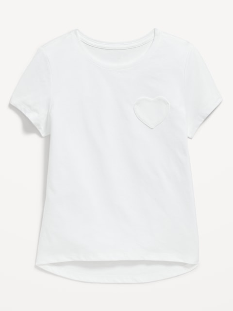 T-shirt ultra-doux à poche en cœur pour Fille