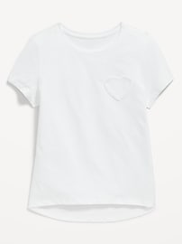 Image number 1 showing, Softest Heart-Pocket T-Shirt for Girls