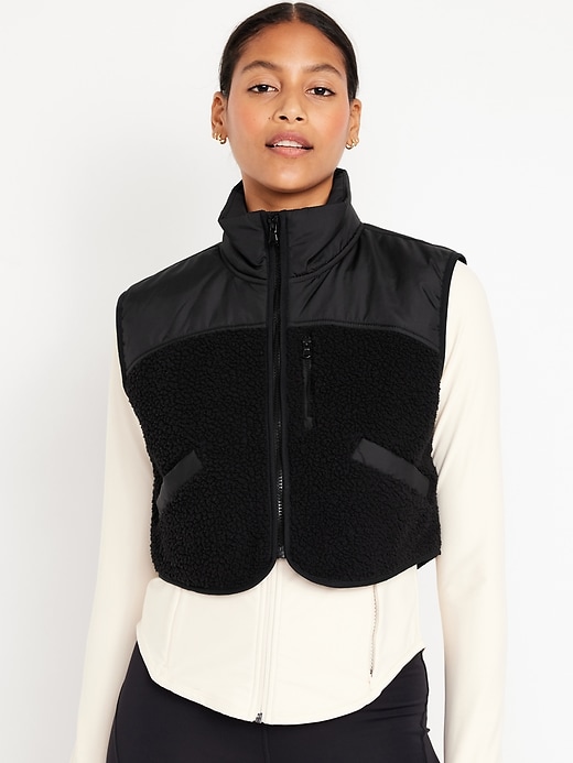 Crop Hybrid Zip Vest | Old Navy