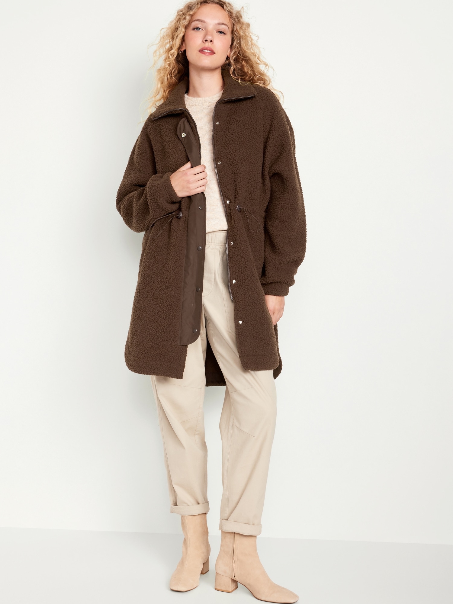 Sherpa on sale jacket long