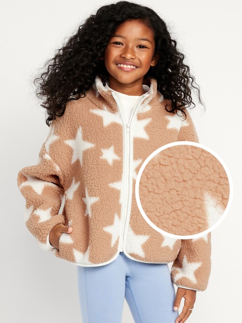 BLOUSON DOUILLET EN SHERPA À GLISSIÈRE POUR FILLE