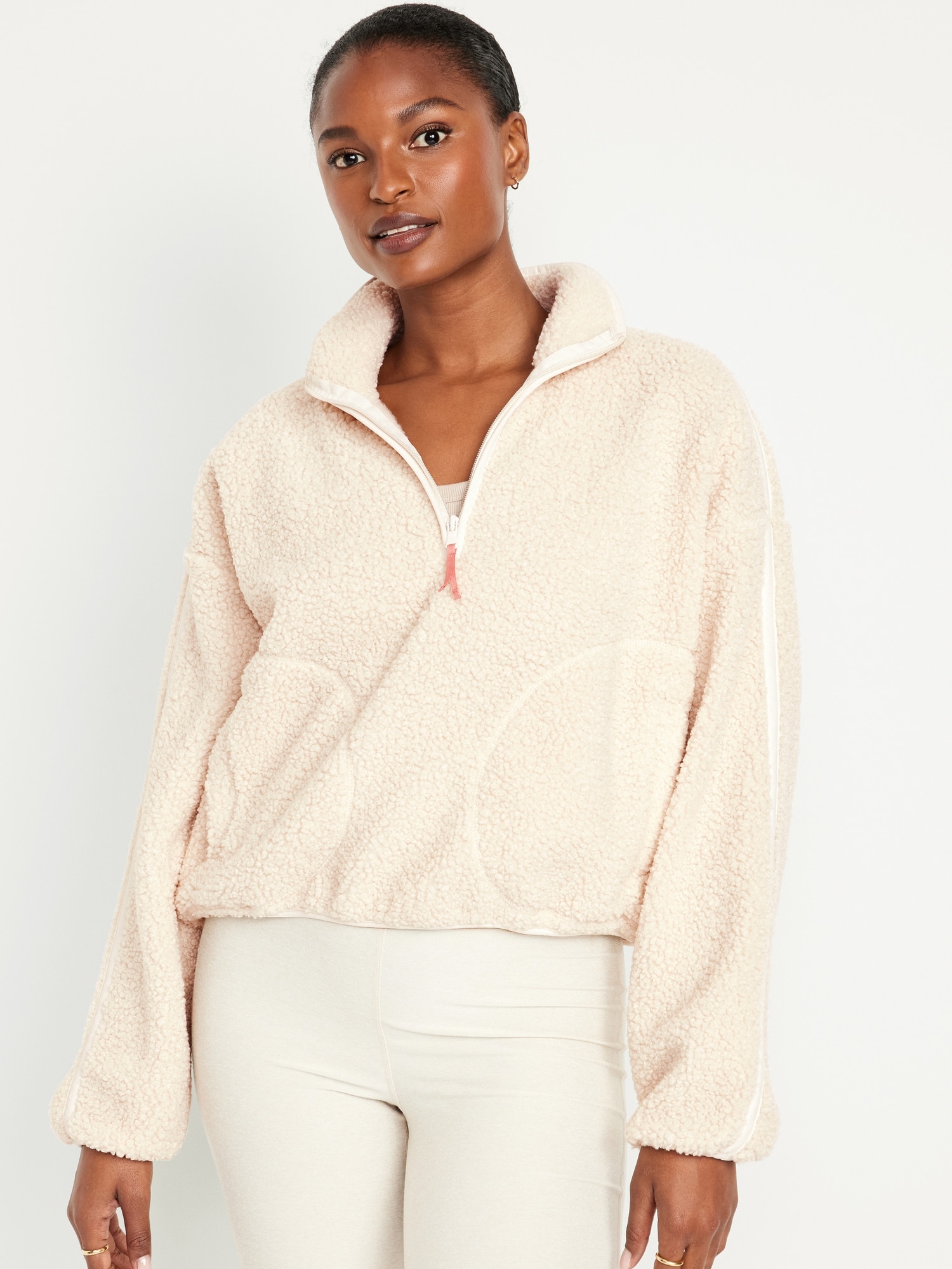 Cropped Sherpa Quarter Zip