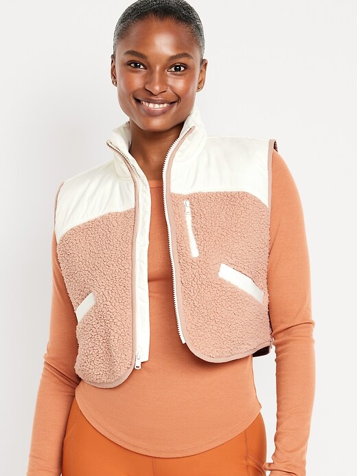 Crop Hybrid Zip Vest | Old Navy