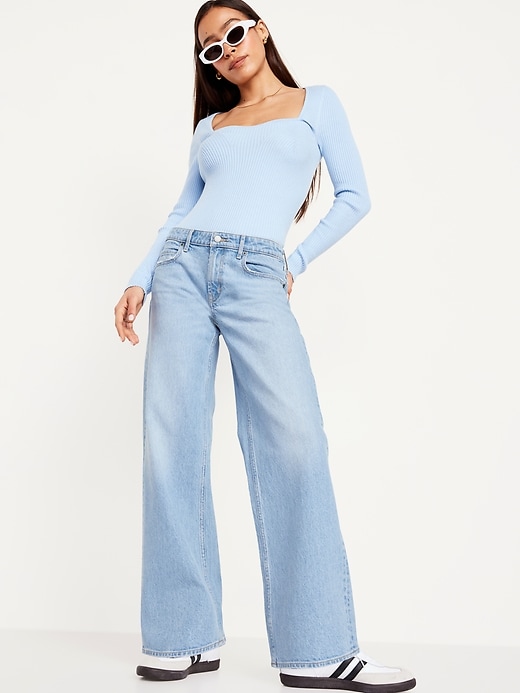 Image number 3 showing, Mid-Rise Wide-Leg Jeans