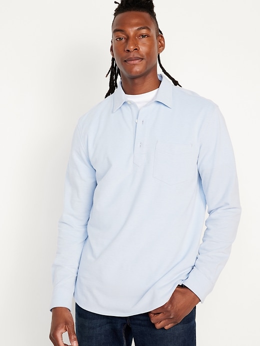 Long Sleeve Pique Polo