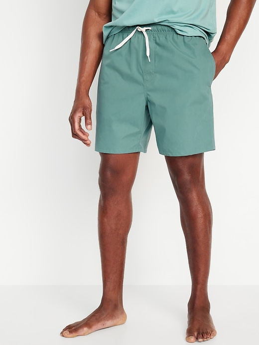 View large product image 1 of 3. Solid Swim Trunks -- 7-inch inseam