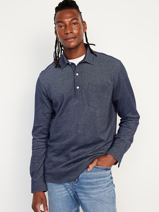 Image number 1 showing, Long-Sleeve Pique Polo