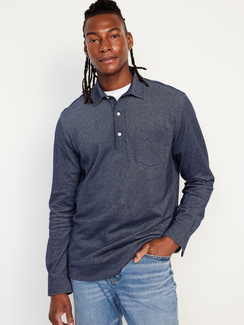 Long-Sleeve Pique Polo - In The Navy