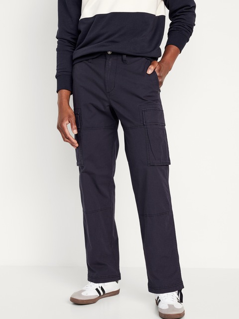 Loose Taper Cargo Ripstop Pants - Blue