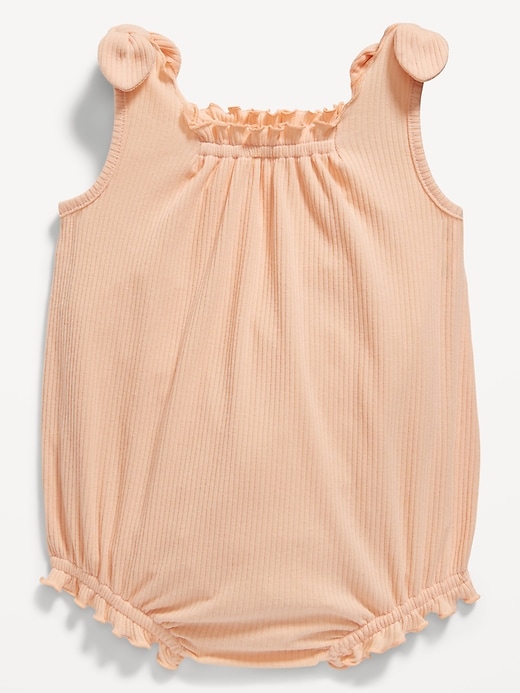 View large product image 2 of 2. Sleeveless Tie-Shoulder One-Piece Romper for Baby