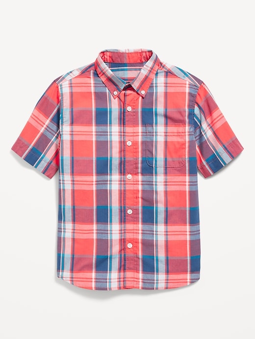 View large product image 1 of 2. Short-Sleeve Printed Poplin Shirt for Boys